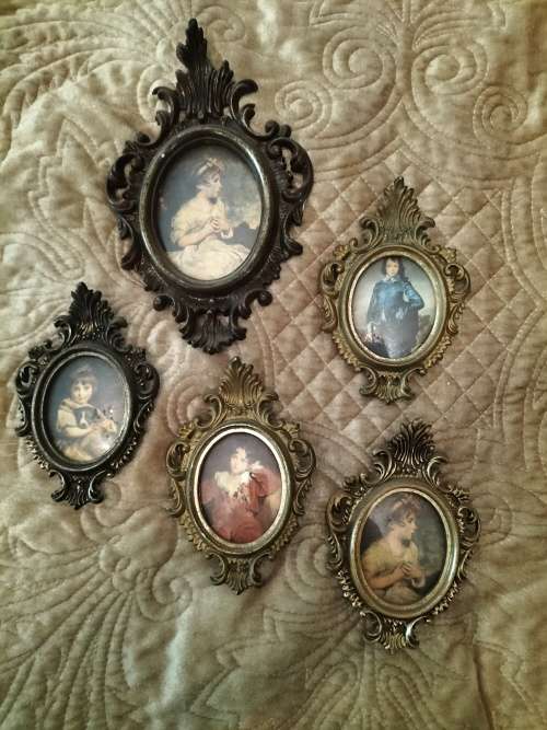 Set 0f 5 Ornately Framed Victorian style pictures