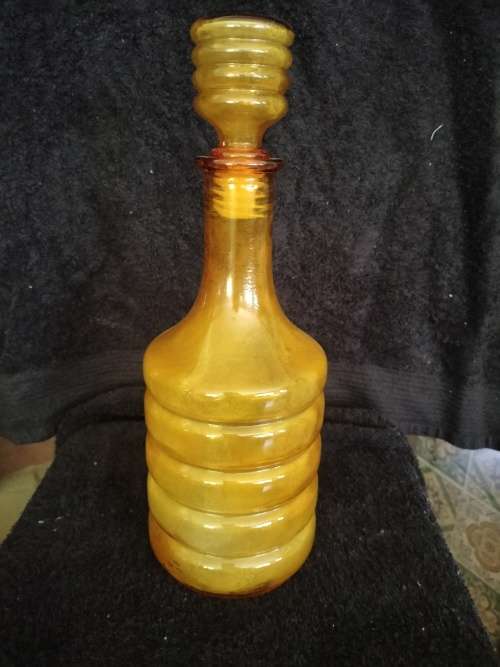 Mid Century Amber Decanter