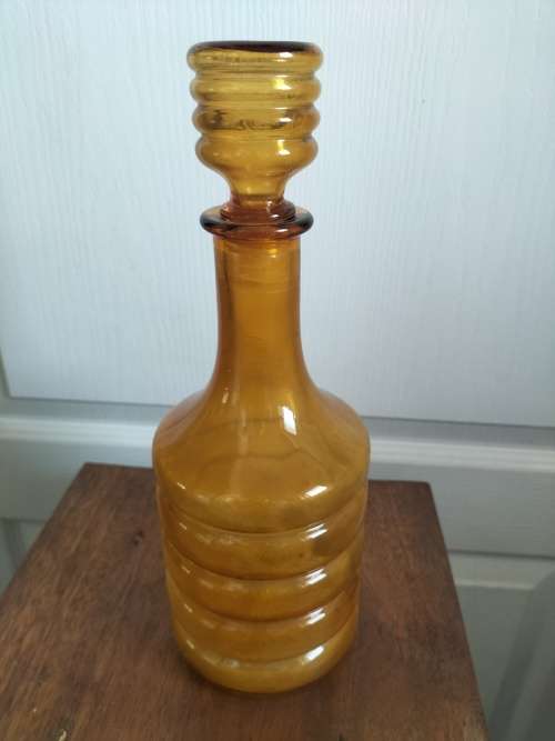 Mid Century Amber Decanter