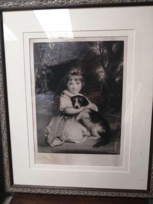 Mezzotint lithograph Miss Bowls