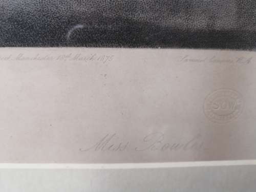 Mezzotint lithograph Miss Bowls