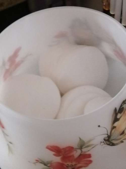 Opaque Glass Jar Decorated with Butterflies and Flowers