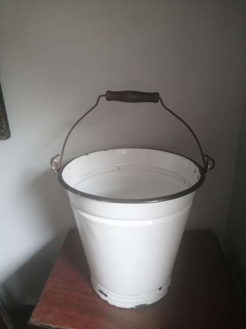 Vintage Large Enamel Bucket