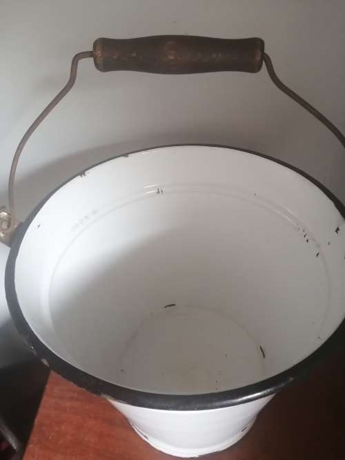 Vintage Large Enamel Bucket