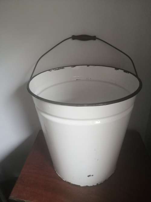 Large Vintage Enamel Bucket
