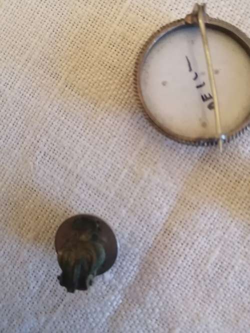 Delft Brooch with Matching Earrings