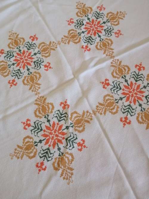 Embroided Square Tablecloth