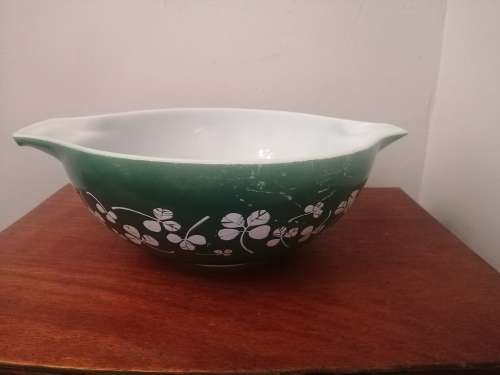Vintage Shamrock Pyrex Bowl Rare Pattern