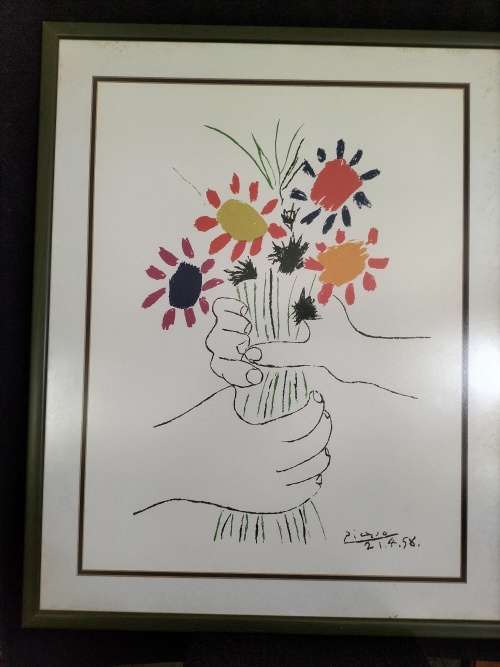 Bouquet of Peace Lithograph Pablo Picasso Framed C 1958