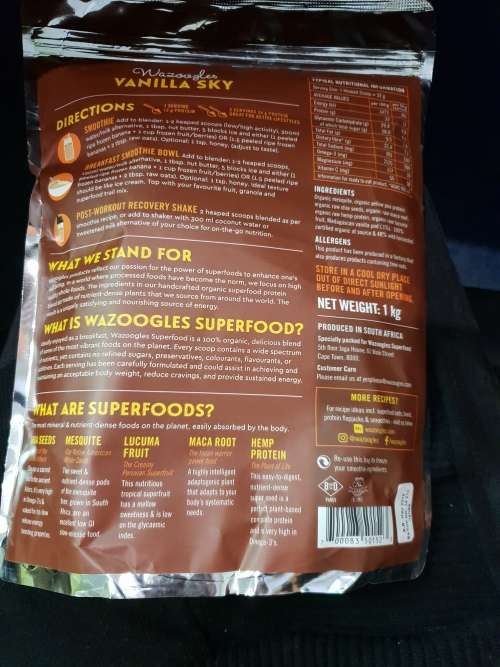 WAZOOGLES Superfood Protein Shake - Vanilla sky 1kg