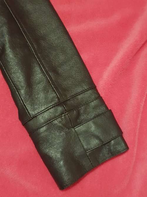Black pig nappa leather womens Jacket, size 34 (unworn)