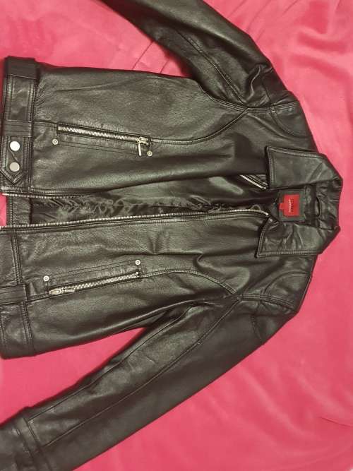 Black pig nappa leather womens Jacket, size 34 (unworn)