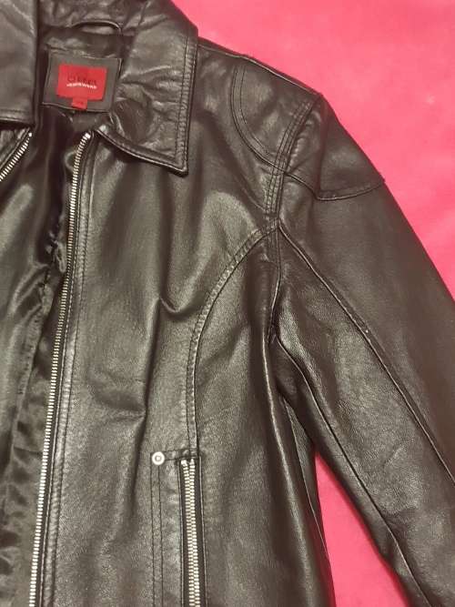 Black pig nappa leather womens Jacket, size 34 (unworn)