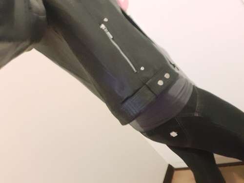 Black pig nappa leather womens Jacket, size 34 (unworn)