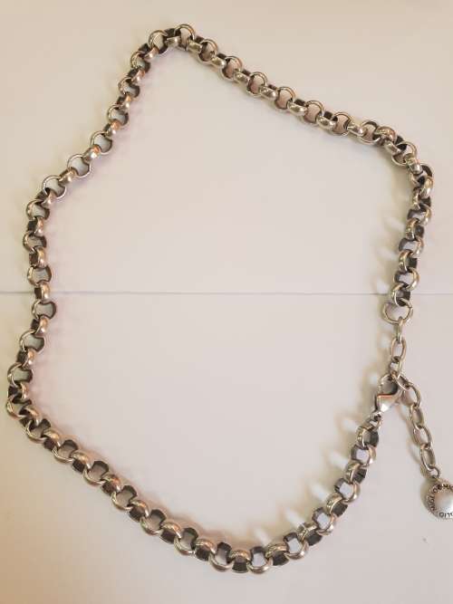 Bold burnished silver  Miglio belcher chain with lobster clasp