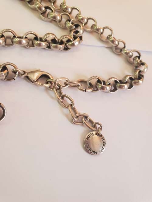 Bold burnished silver  Miglio belcher chain with lobster clasp