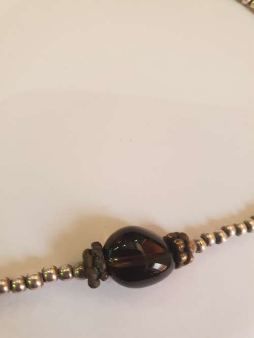 Burnished silver Miglio long length necklace