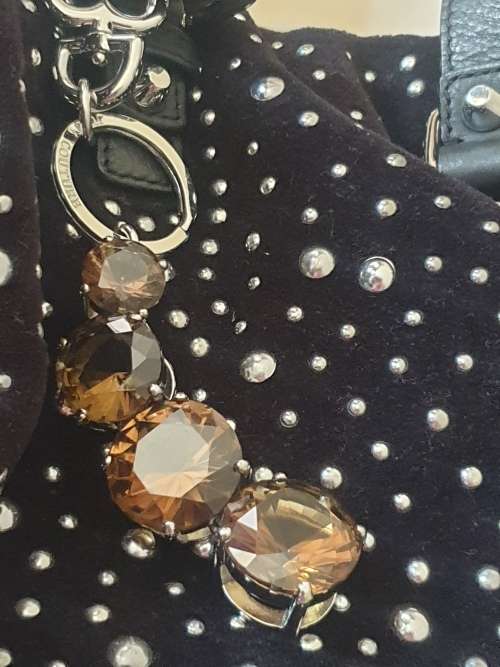 JUICY COUTURE HANDBAG  STUDDED VELOUR WITH DETACHABLE CRYSTAL