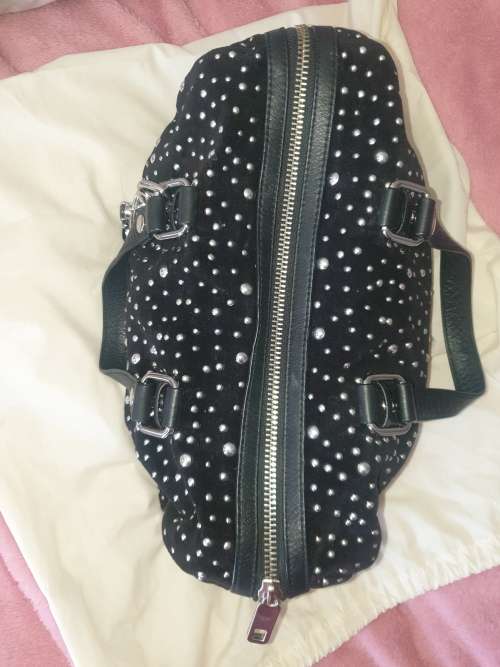 JUICY COUTURE HANDBAG  STUDDED VELOUR WITH DETACHABLE CRYSTAL