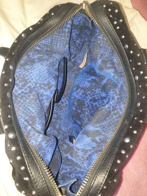 JUICY COUTURE HANDBAG  STUDDED VELOUR WITH DETACHABLE CRYSTAL