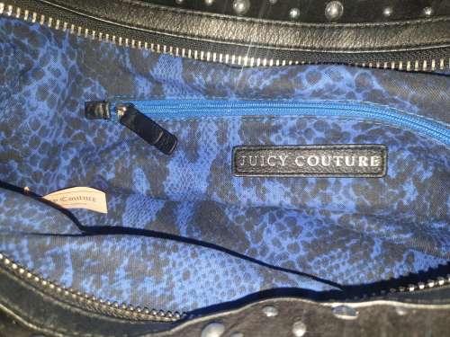 JUICY COUTURE HANDBAG  STUDDED VELOUR WITH DETACHABLE CRYSTAL