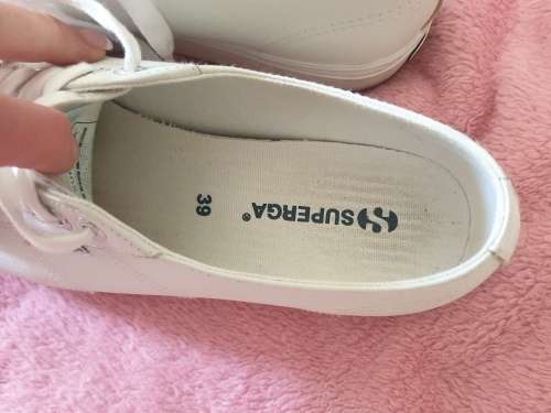 SUPERGA FULL LEATHER PLATFORM- WHITE (UK 5.5 / EU 39)