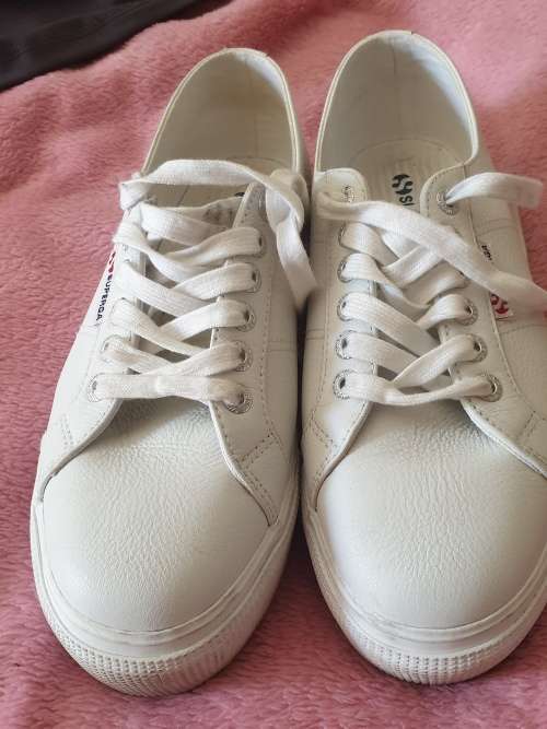 SUPERGA FULL LEATHER PLATFORM- WHITE (UK 5.5 / EU 39)