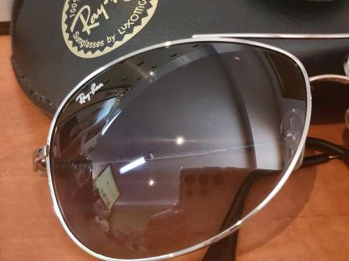 Ray-Ban Rb3293 Metal Aviator Sunglasses, silver frame