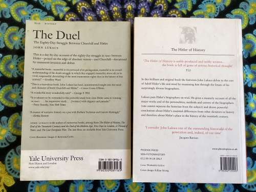 `The Hitler of History` and `The Duel`, two books by John Lukaks - paperbacks.