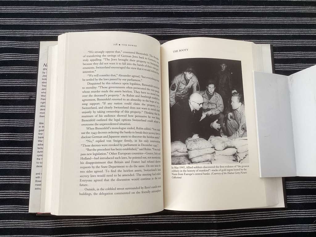 Nazi Gold by Tom Bower. First Edition Hardback, in a Good condition.