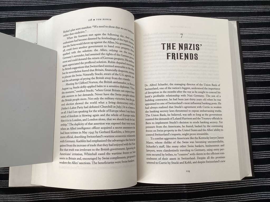 Nazi Gold by Tom Bower. First Edition Hardback, in a Good condition.