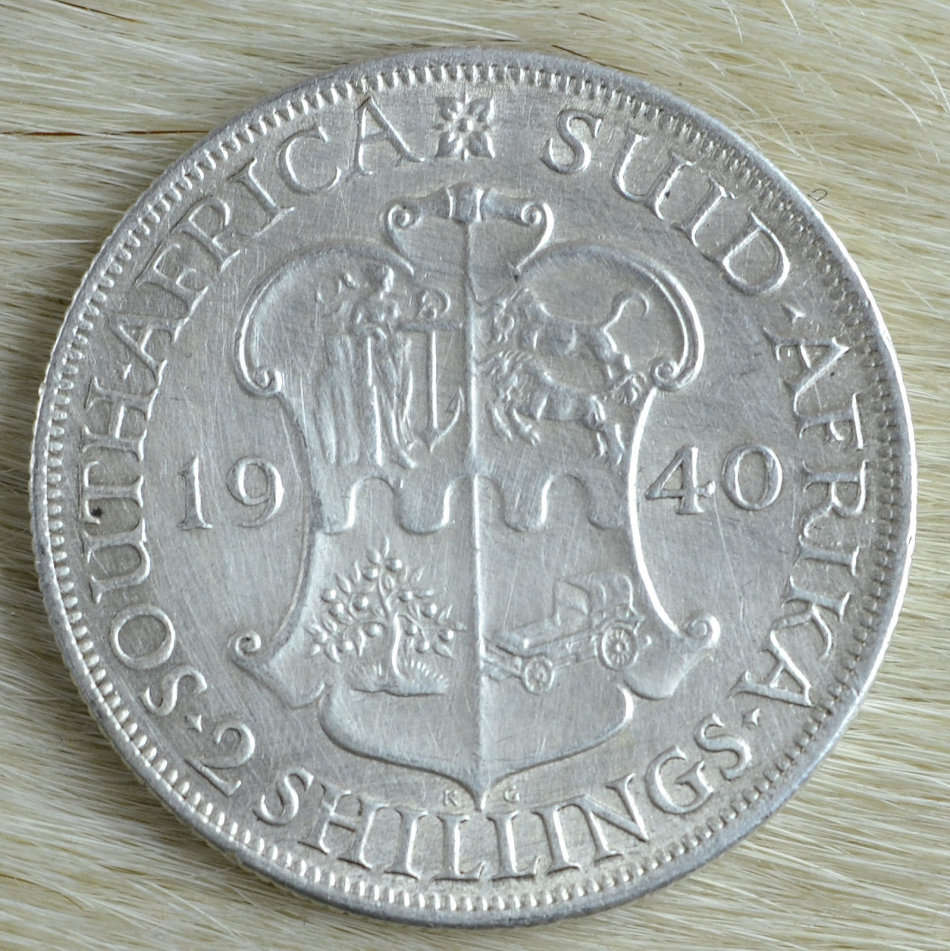 1940 SA Union 2 Shillings - Florin - Silver - 9.05gm