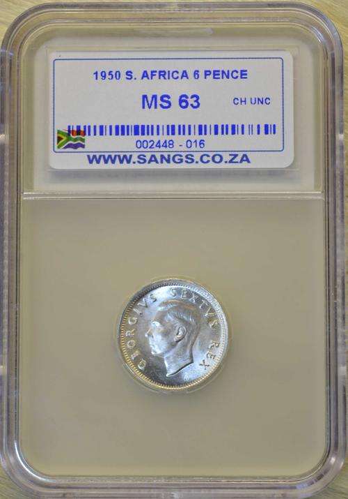 1950 6 Pence (Sixpence) MS63