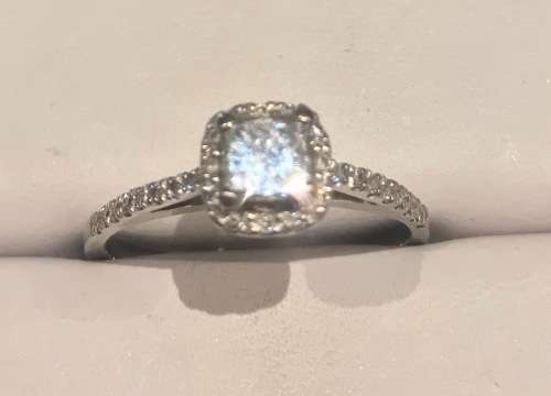 Custom made 0.53 ct Princess cut Diamond on 18 ct White Gold Ring