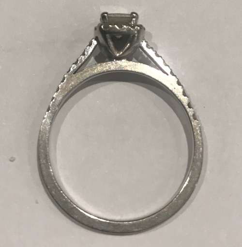 Custom made 0.53 ct Princess cut Diamond on 18 ct White Gold Ring