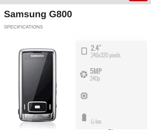 CELL PHONE Samsung SGH G800 Vintage Cell Phone