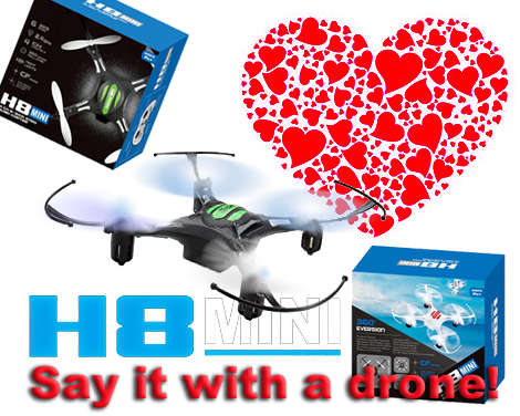 Mini radio controlled quadcopter drone