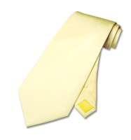 THE BUSINESS WEAR COLLECTION***LIGHT YELLOW 100% SILK HAND MADE COUGAR NECK TIE***FREE SHIPPING!