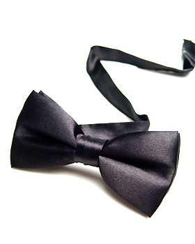 SMASHING AUCTION!!!******SOLID BLACK BOW TIE***100% POLYESTER!!!!