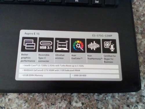 Acer Aspire E15 - 15.6" HD LCD - Intel Core i5-7200U - 2TB HDD - 8GB RAM - HDMI - NAVIDIA Geforce gt