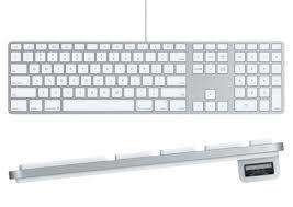 Apple A1243 Aluminum USB mb110ll/a wired keyboard w/Numeric Keypad