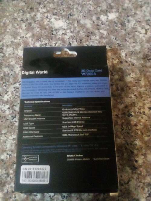 Digital World (W7200A) 3G Modem - BRAND NEW - ALL NETWORKS