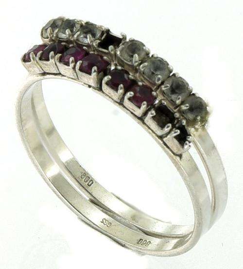 Lot of 2 Vintage 800 Silver Rings (missing stones)