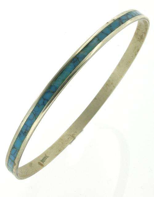 Vintage Turquoise Inlay Mexican Bracelet