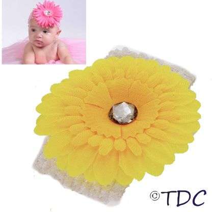 Flower Baby Headband (Orange/ Purple)