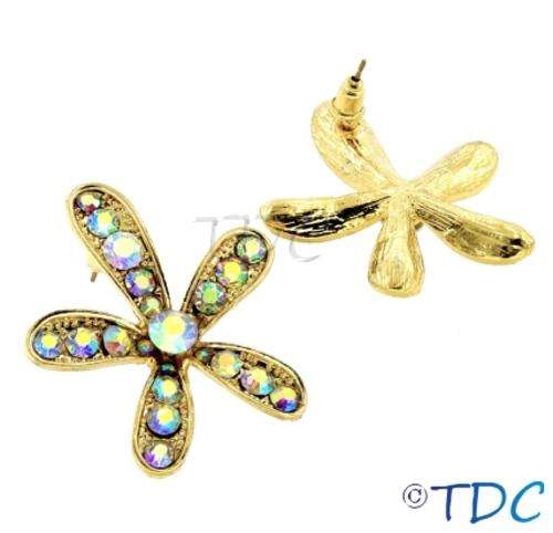 Bold Crystal Flower Earrings