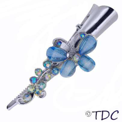 7.5cm Butterfly Hair Tong  (Blue)