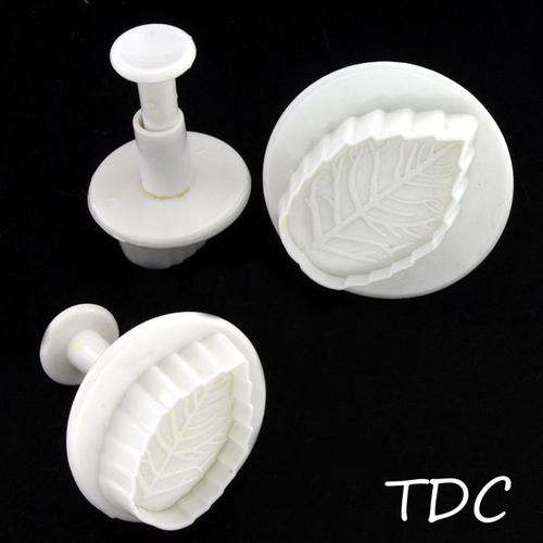 3 Piece Leaf Fondant Plunger Cutter Set **Make your own cupcake decorations**