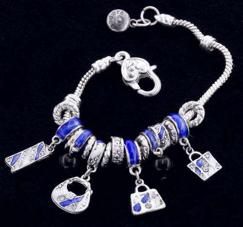 Handbag Theme Beaded Charm Bracelet