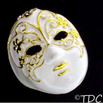 Enamelled Mask Ring Size P/ 7 1/2